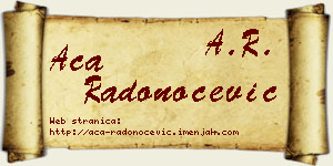 Aca Radonoćević vizit kartica